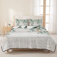 thumbnail image 3 of Queen Quilt Set 90''x96'', Eucalyptus Leaves Lightweight Bedspread Coverlet Set with 2 Pillow Shams, Spring Summer Botanical Watercolor Breathable All Season Quilt Bedding for Bedroom/Guest Room, 3 of 9