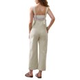 thumbnail image 3 of INSPIRE CHIC Women's Casual Jumpsuit Cotton Linen Adjustable Tie Straps Back Zipper Sleeveless Overalls X Small Khaki, 3 of 4