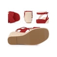 thumbnail image 2 of BLISSFUL STEP Platform Slingback Cross Straps Espadrilles Wedge Sandals for Women Red 8, 2 of 6