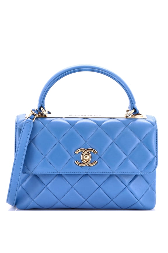 Pre-Owned Trendy CC Top Handle Bag Quilted Lambskin Small By Rebag