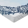 thumbnail image 2 of Ambesonne Vintage Fitted Sheet, Floral Circle Illustration, Twin Size, Blue, 2 of 3