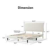 Bowery Hill Modern Boucle Fabric Mattress Ready Queen Bed in White