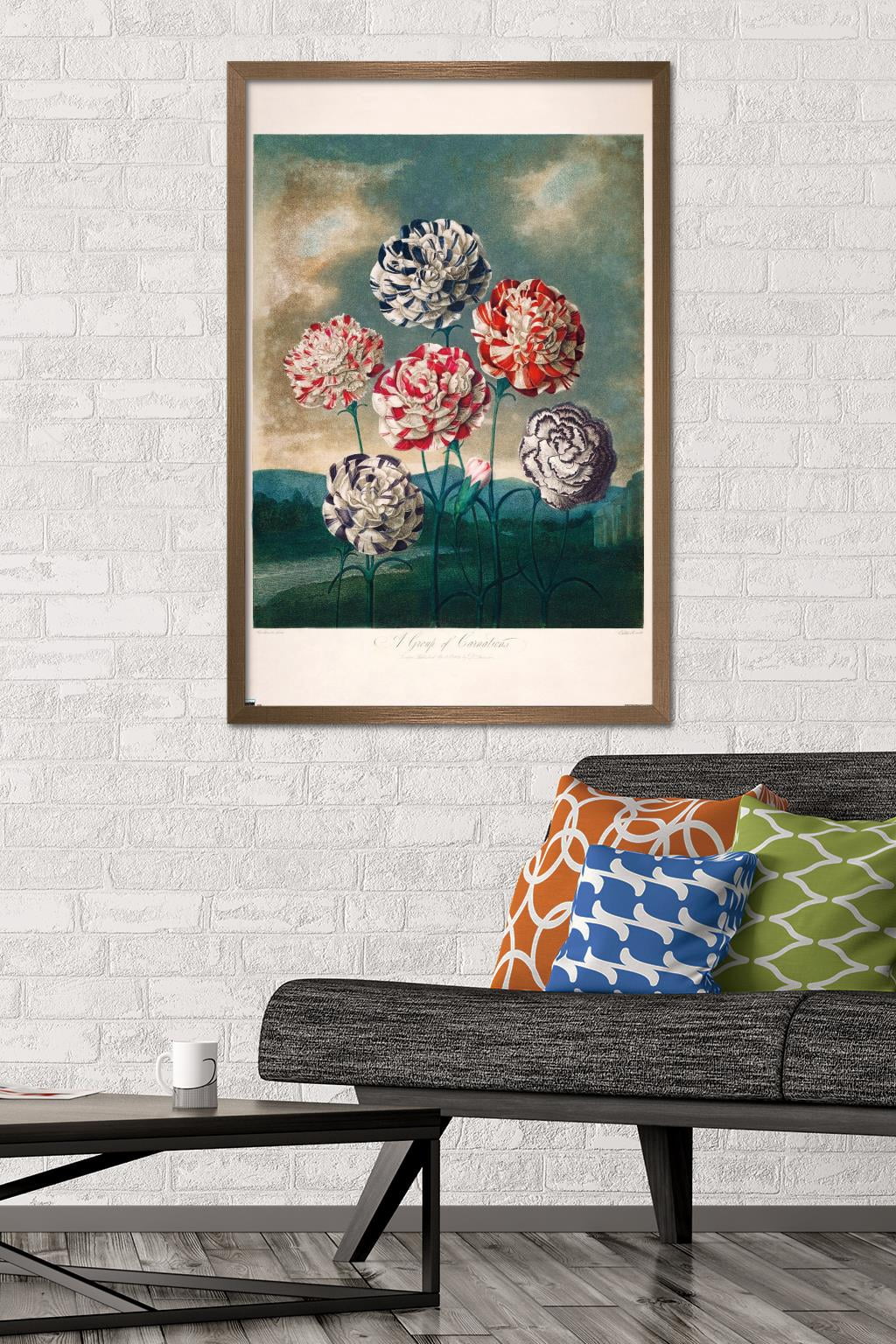 A Group Of Carnations Wall Poster, 22.375" x 34" Framed