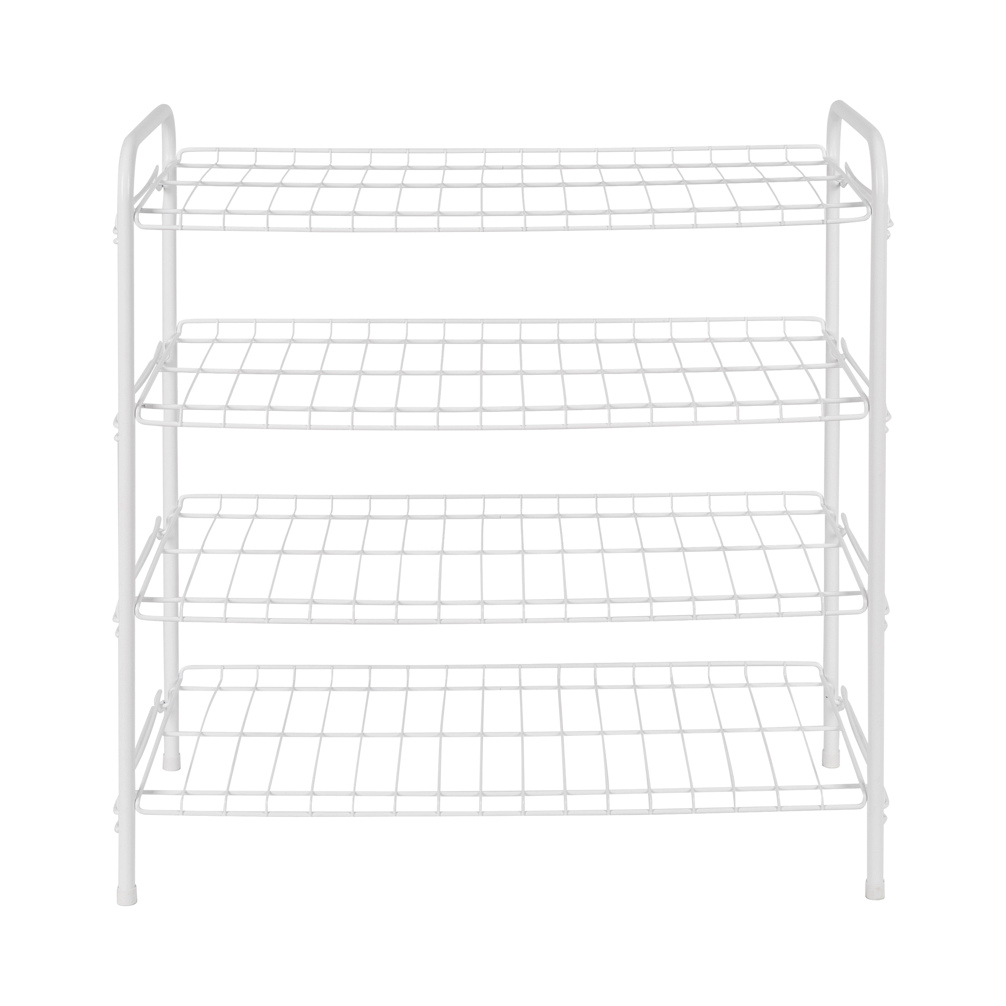 Mainstays 4-Tier Steel Wire Shoe Organizer, White photo 2