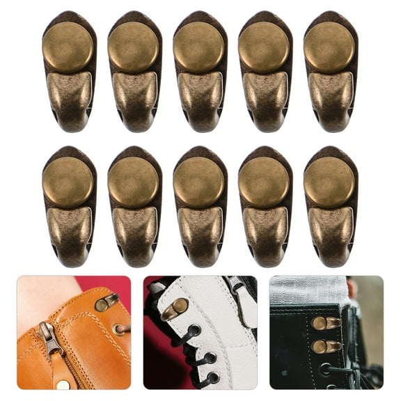 UPKOCH 10Pcs Boot Lace Hooks Shoe Lace Repair Alloy Coffee For Outdoor Activities
