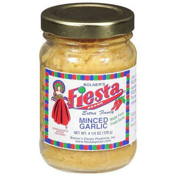 Fiesta Brand Minced Garlic in Oil, 4.25 oz Jar