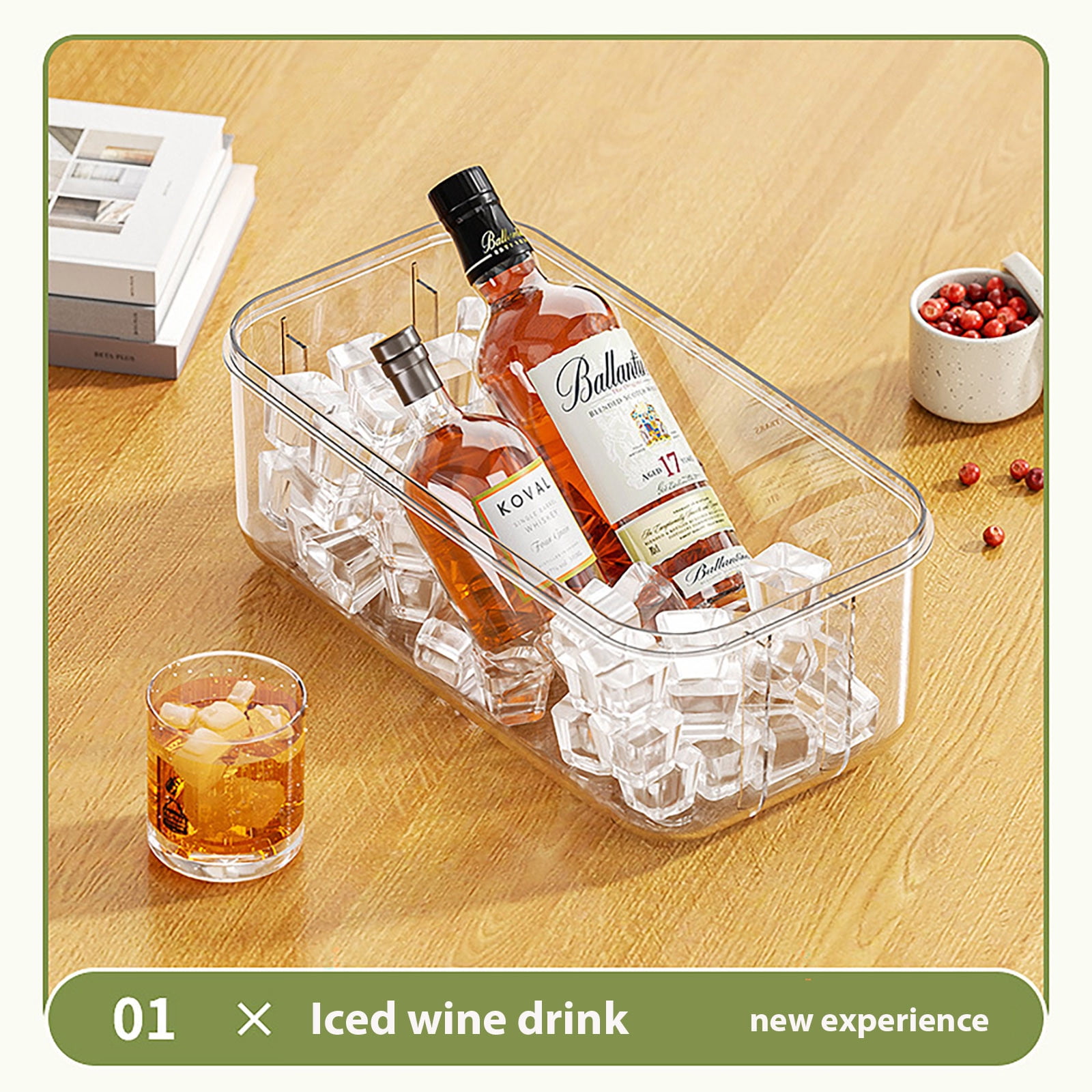 Ice Maker Machine with Storage Box and Shovel for Household Use, Food-Grade Large Capacity Press-Type Ice Block Maker