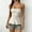 #0428-White, variant on Women's Strapless Ruffle Hem Tops, Solid Color Tube Blouses with Textured Stretchy Fabric, Lightweight Summer Tanks for Spring, Cute Peplum Shirts for Daily Beach Wear Gift
