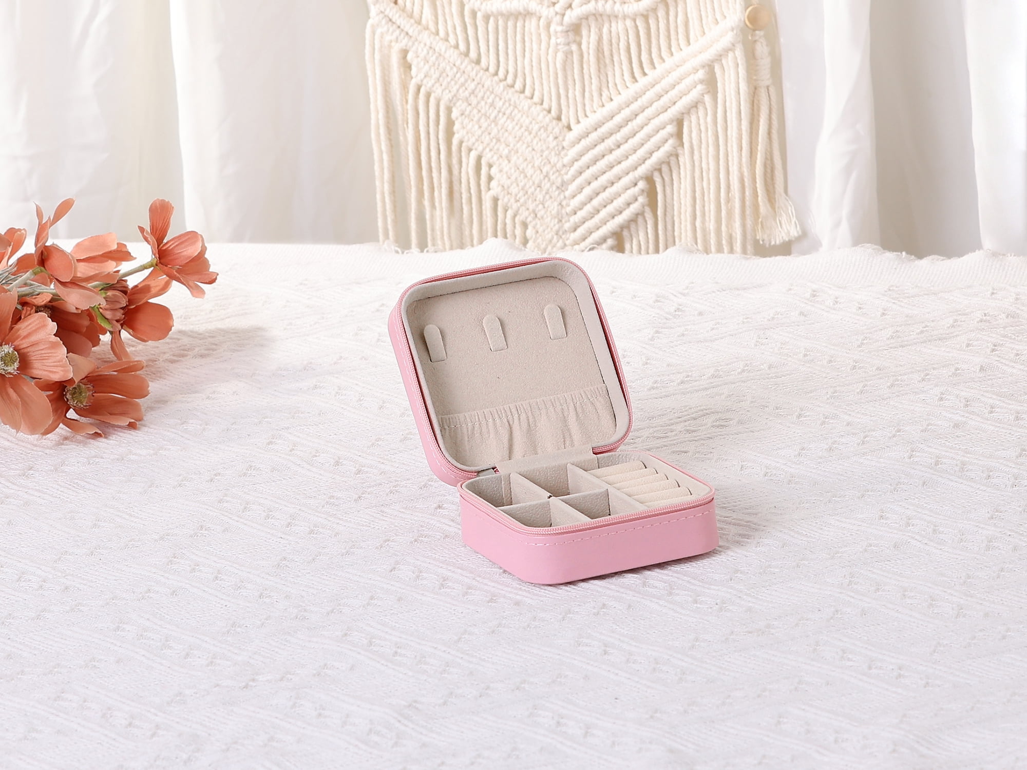 Travel Jewelry Box for Women Birthday Gifts Small Portable Organizer Case Pink