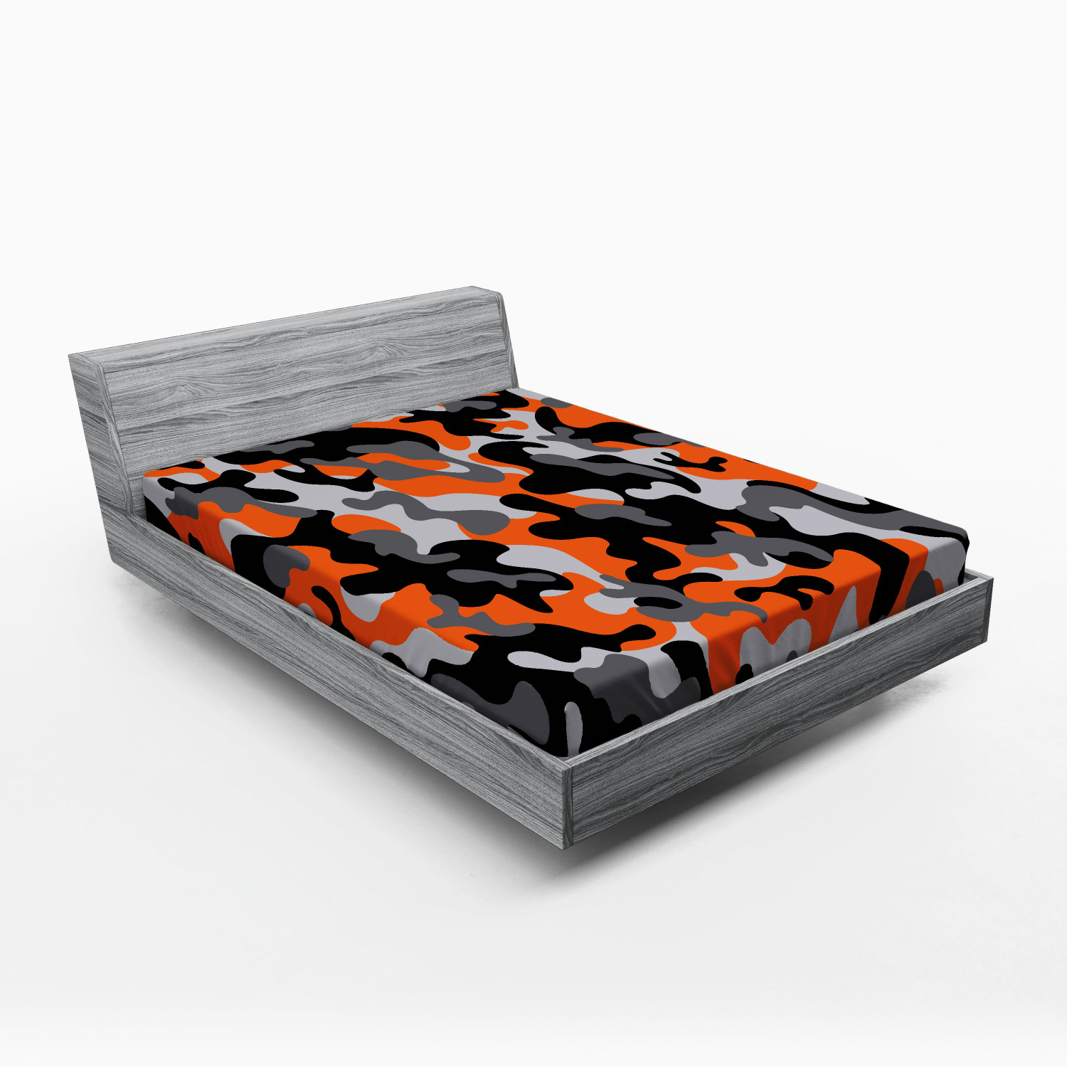 Camo Fitted Sheet Vibrant Camouflage Lattice Like Service Theme Modern