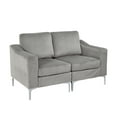 thumbnail image 2 of Modular Sectional Two-Seater Sofa , Corduroy Sectional Couch,Gray, 2 of 6