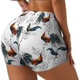 thumbnail image 2 of Xecao Cool Chicken Print Workout Shorts for Women Soft Smooth Gym Yoga Scrunch Active Tennis Workout Running Shorts, 2 of 9