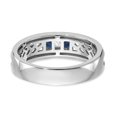 thumbnail image 5 of 14k White Gold Ring Wedding Band Diamond 0.1 ct 0.002 1/10 carat and Sapphire Complete Men's Channel, 5 of 8