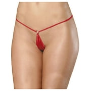 SILK Tear Drop Ring G-String Thong Panties 3 Color Options Black Red or Cobalt