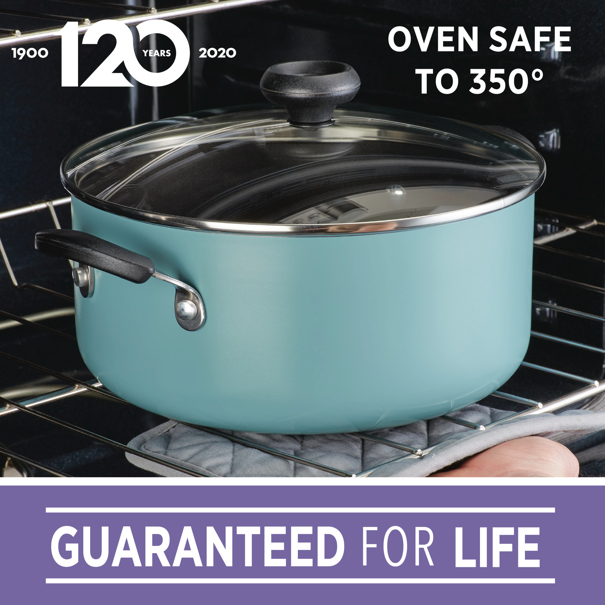 Farberware 20-Piece Easy Clean Aluminum Nonstick Cookware Pots and Pans Set, Aqua