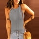 thumbnail image 2 of Mujeres Casual Sólido Sin mangas Halter Neck Tank Pullover Blusa Chaleco Tops Fridja  gh326, 2 of 6