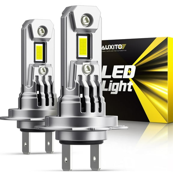 AUXITO H7 LED Headlight Bulb, 30000LM 6000K Cool White 900% Brighter, 1:1 Mini Size, Fog Lights Halogen Replacement Bulb, Pack of 2