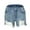 Blue, variant on cfhntfmh Jeans for Women Trendy High Rise Ripped Frayed Stretchy Shorts Distressed Denim Shorts with Pockets