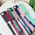 thumbnail image 4 of Funda de teléfono con correa cruzada de lujo para iPhone 16, 15, 14, 12, 13, Mini, 11 Pro Max Plus, funda trasera suave de silicona de color caramelo, 4 of 5
