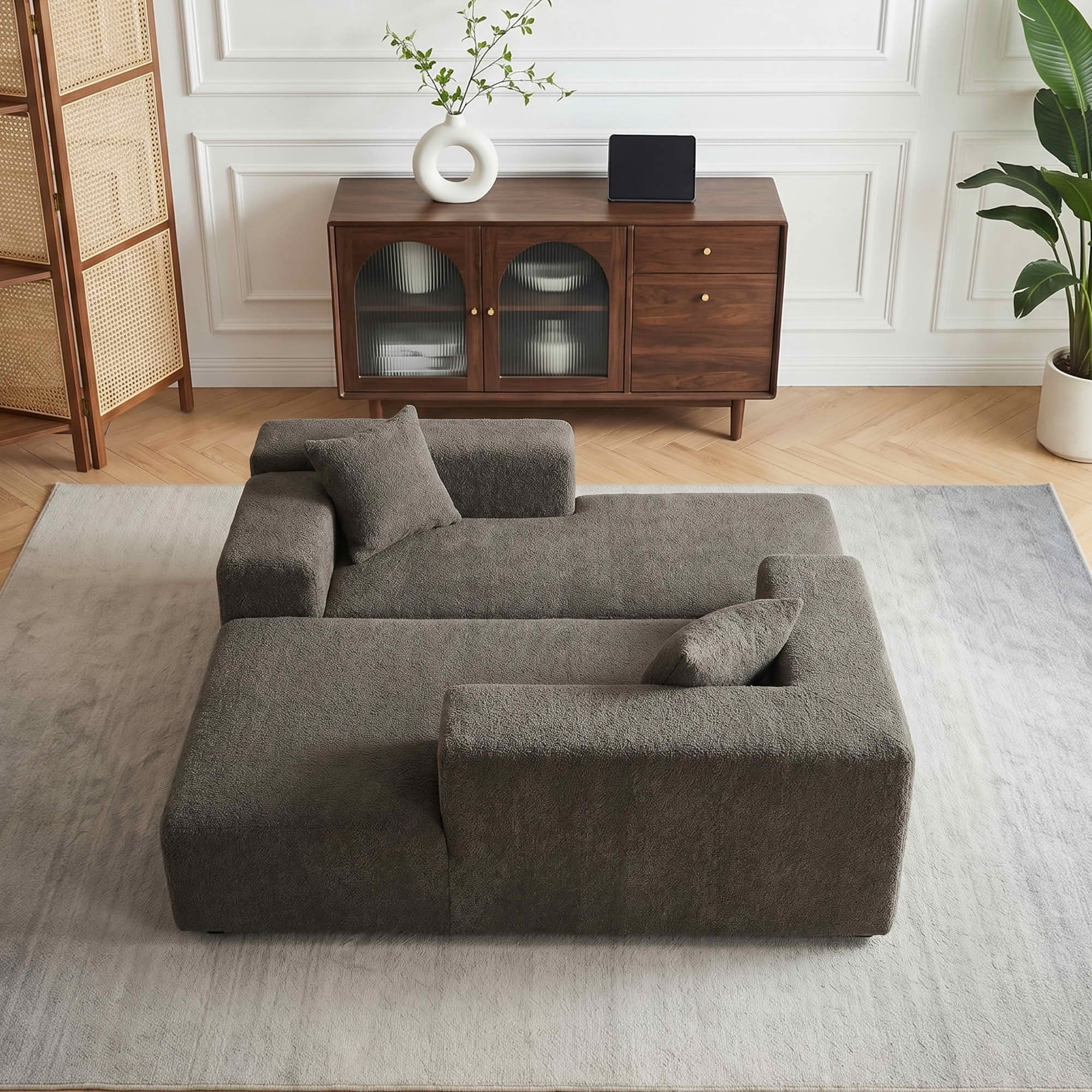 MAYEERTY 104" Cloud Sectional Couch with L-Shape Chaise, Modern Modular Sofa with Deep Seat, Upholstered Couches with Back Cushion for Living Room Bedroom, No Assembly Required