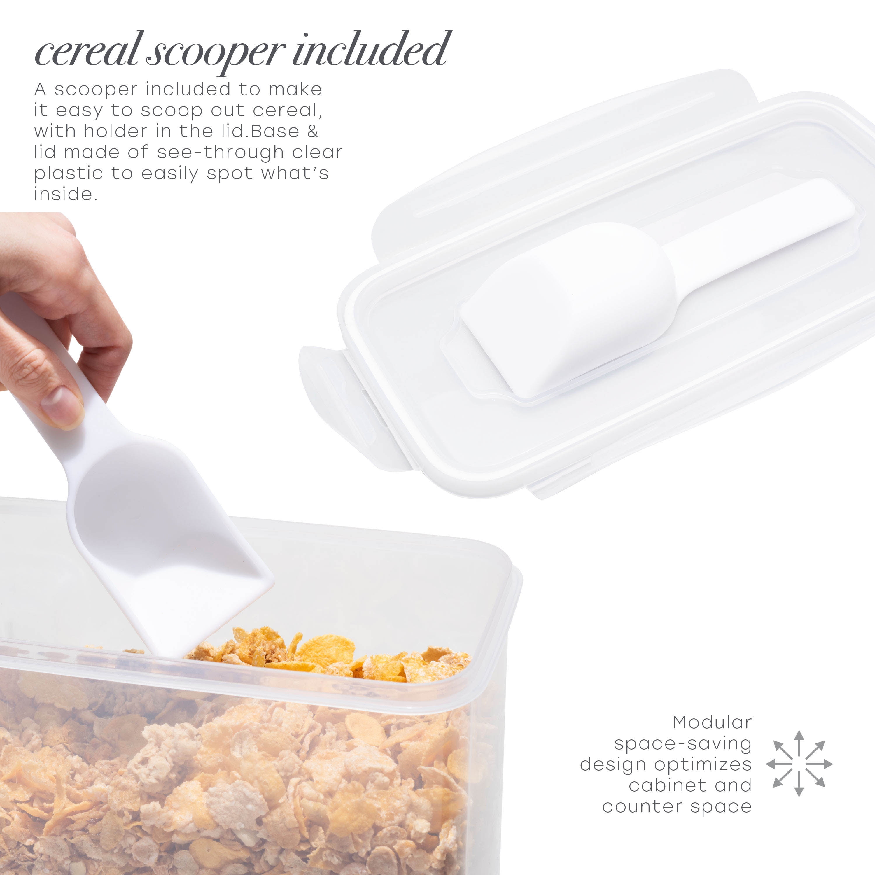 Grofry Airtight Food Storage Container Kitchen Pantry Square Cereal Organizer Bottle S, Size: 10.9