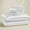 01- White, variant on Amay Luxury Satin Silk Bed Sheet Set - 4 Piece Bedding Set with Fitted Sheet, Flat Sheet & 2 Pillowcases - Ultra Soft, Smooth, Wrinkle Resistant ( Twin, White )