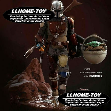 Mandalorian Baby Yoda Resin 26cm Tall Model Kit Unpainted 3d Print GK Statue Figure