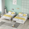 thumbnail image 3 of Miekor Furniture Full Over Full Metal Bunk Bed with Trundle, White 49AAK, 3 of 9