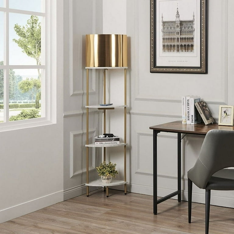 Floor lamp with shelves and usb port deals