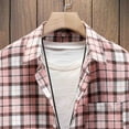thumbnail image 5 of Ketyyh-chn99 Men's Shirts Regular-Fit Long-Sleeve Plaid Flannel Shirt Casual Pink,L, 5 of 5