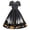 Black, variant on FASHOFT Halloween Dresses For Women Hepburn Style Vintage Lace Crew Neck Short Sleeve Print Swing Dress Elegant Party Gown Outfit Halloween Costumes L