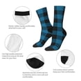 thumbnail image 4 of Balery Blue Black Plaid Calcetas Largas con Estampado para Hombre y Mujer – Suaves y Transpirables, Talla Única (US 5-11), 4 of 6