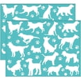 thumbnail image 1 of 2 plantillas autoadhesivas de 28 x 22 cm (11 x 8,6 pulgadas) para serigrafía con temática canina: huellas de patas, silueta de perro, reutilizables, de malla., 1 of 9