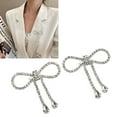 thumbnail image 4 of Rhinestones Brooches, Tassel Design Widely  Shiny Simple  Rhinestone Bow Brooch  for Weddings for Parties for Daily Wear, 4 of 8