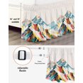 thumbnail image 3 of Mountains Teal Wrap Around Bed Skirts for King Bed 16" Drop,Bed Skirt with Adjustable Elastic Belt Dust Ruffle Bed Valance for Bedroom Hotel Yellow Red Turquoise Abstract Painting Art Bed Frame Cover, 3 of 7