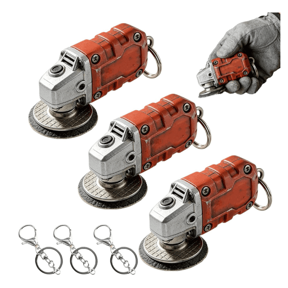 Mini Grinder Keychain, 3PCS Realistic Grinding Tool Keychain Pendant Keyring for Tool Lovers, Backpack Accessories Bag Purse Charms Gift for Hardware Enthusiast Gift Women Father