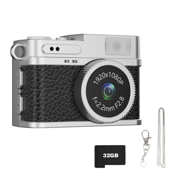 AOOOWER Vintage Mini Camera 30FPS Video Recording Rechargeable ABS Body Lightweight 38mm