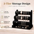 thumbnail image 3 of PinkSheep 3 Tier Jewelry Organizer Stand Bangle Bracelet Necklace Storage Holder Stand for Display, Black, 3 of 10