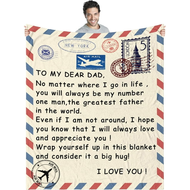LHSHID Father's Day Blankets Dad Birthday Gifts Blanket from Daughter Or Son Fleece Blanket Bed Blankets and Throws 40"x50"