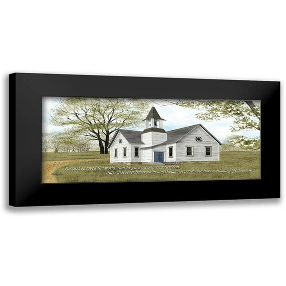 Jacobs, Billy 14x8 Black Modern Framed Museum Art Print Titled - For God so Loved