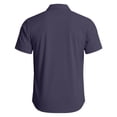 thumbnail image 3 of CIENVNSTG Men's Summer Button Down Shirts Short Sleeve Regular Fit Solid Color Casual Business Dress Shirt with Chest Pocket Purple M, 3 of 4