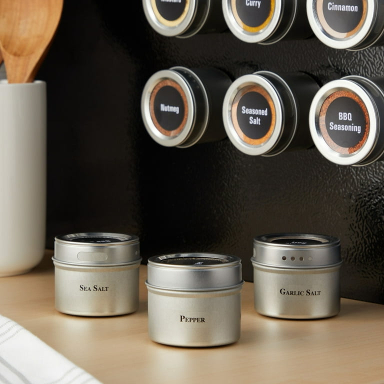 Magnetic Spice Tins Stainless Steel Storage Spice Containers, Clear Top Lid  with Sift or Pour Magnetic on Refrigerator and Grill - China Magnet Spice  Tins and Spice Jars Magnetic price