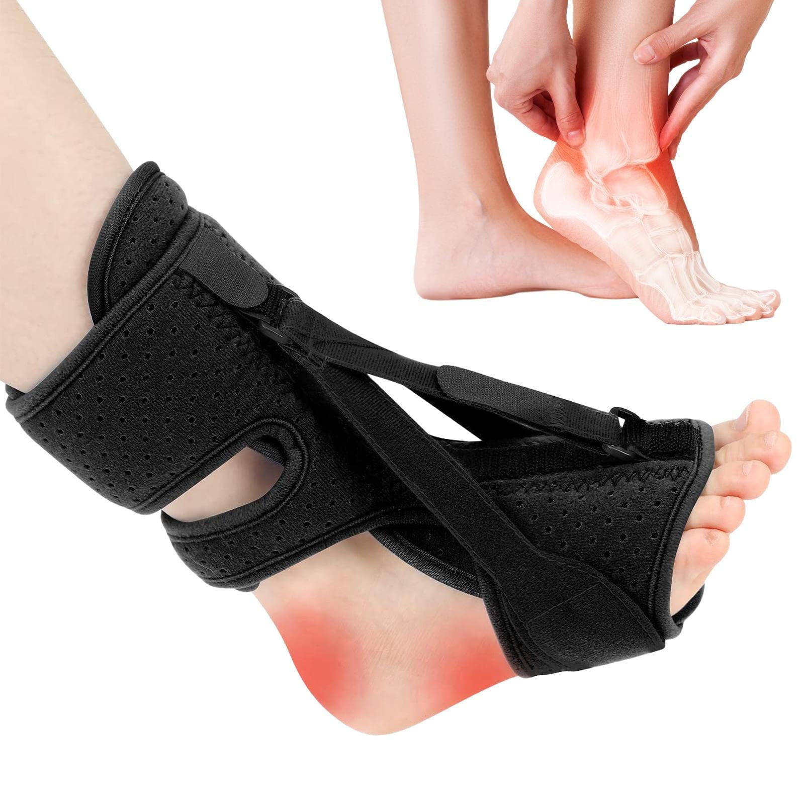 Foot Orthopedic Brace, Soft Plantar Fascia Night Splint for Women and