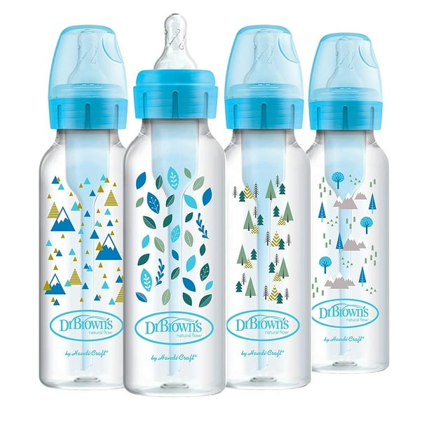 Biberones Dr. Brown's Options + Estrecho 8oz/250ml Blue Nature Designs Paquete de 4