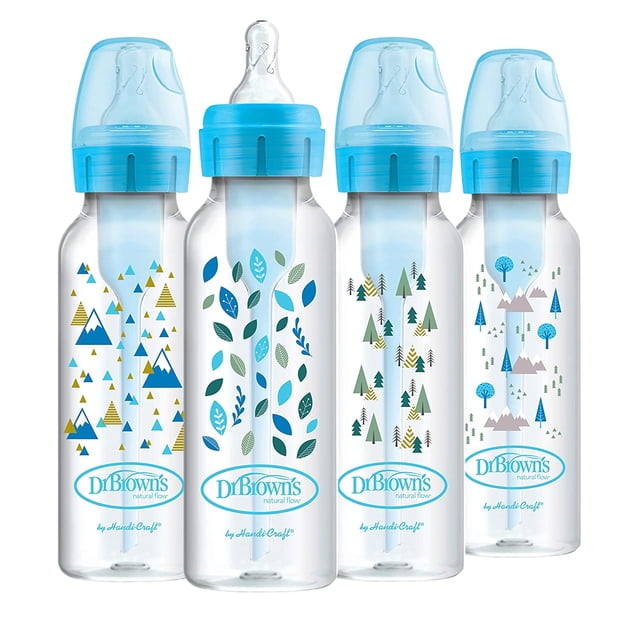 Biberones Dr. Brown's Options + Estrecho 8oz/250ml Blue Nature Designs Paquete de 4