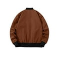thumbnail image 4 of Faithtur Men's Bomber Flight Jacket Casual Patchwork Fall Winter Coats Zipper Closure Outwear, 4 of 5