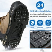 Ice Snow Cleats for Shoes and Boots,Walk Traction Cleats Crampons for Men Women Walking on Ice and Snow Anti Slip 24 Teeths Shoes Ice Traction Cleats