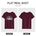 thumbnail image 4 of Xuanfei Women Crew Neck Daisy Water Drop Print Short Sleeve Top, 4 of 4