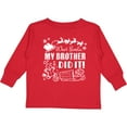 thumbnail image 3 of Inktastic Dear Santa, My Brother Did It Funny Christmas Boys or Girls Long Sleeve Toddler T-Shirt, 3 of 5