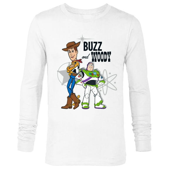 Pixar Toy Story Buzz and Woody T-Shirt - Long Sleeve T-Shirt for Men - Customized-White